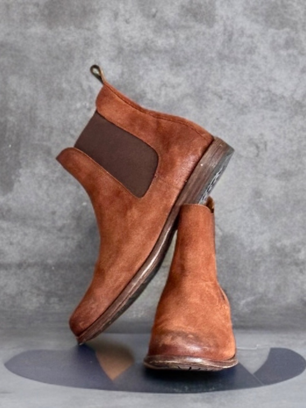 Frye Tyler Chelsea Boots Suede Leather Cognac Pull-On Men’s 11.5m